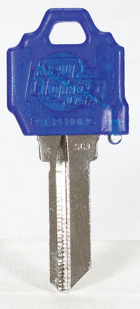 Giant Concepts LLC Keylights Blue Head House Key Blank w/Flashlight Single For Schlage/Baldwin Locks, Pack of 10