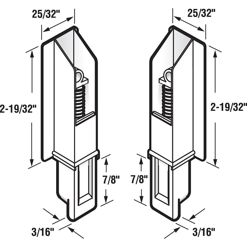 Prime-Line N 6559 Door Guide, Plastic, White, Bottom Corner Mounting