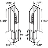 Prime-Line N 6559 Door Guide, Plastic, White, Bottom Corner Mounting