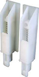 Prime-Line N 6559 Door Guide, 1-1/4 in L x 9/16 in W x 5/8 in D Dimensions, Plastic, White, 2/PK