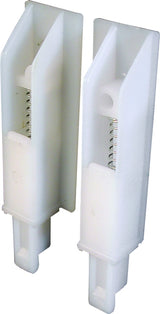 Prime-Line N 6559 Door Guide, 1-1/4 in L x 9/16 in W x 5/8 in D Dimensions, Plastic, White, 2/PK