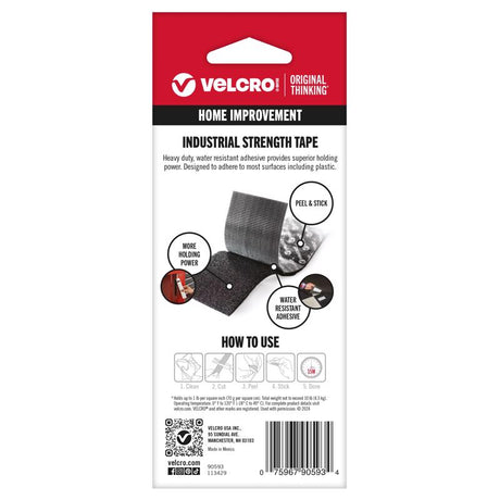 VELCRO Brand Industrial Strength Medium Nylon Hook and Loop Fastener 48 in. L 1 pk, Pack of 2