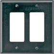 Eaton Wiring Devices PJ262BK Wallplate, 4.87 in L, 4.93 in W, 2-Gang, Polycarbonate, Black, High-Gloss