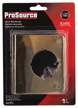 ProSource HSH-042SBP-PS Door Reinforcer, 2-3/8 in Backset, 1-3/8 in Thick Door, Steel, Brass, 4-1/2 in H, 4 in W
