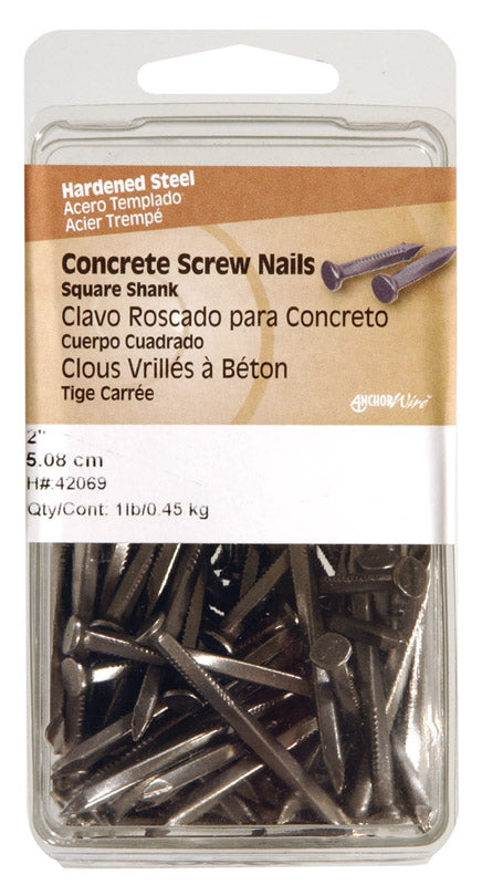HILLMAN 2-1/2 in. Concrete Steel Nail Flat Head, Pack of 3