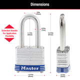 Master Lock 3-3/16 in. H X 1-9/16 in. W Laminated Steel Double Locking Exterior Padlock