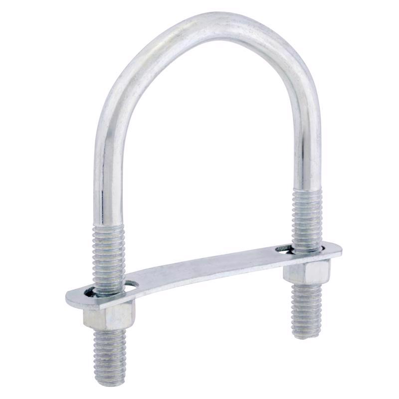 Hampton 3/8 in. X 3 in. W X 4-1/8 in. L Coarse Zinc-Plated Steel U-Bolt, Pack of 10
