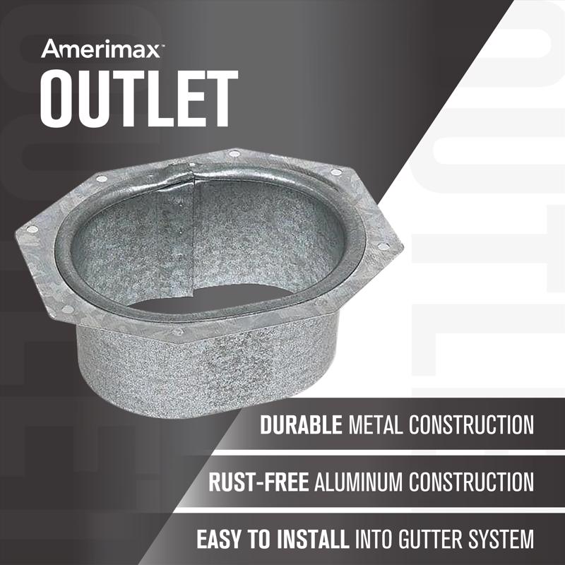 Amerimax 1.5 in. H X 3 in. W X 2 in. L Metallic Aluminum C Downspout Outlet