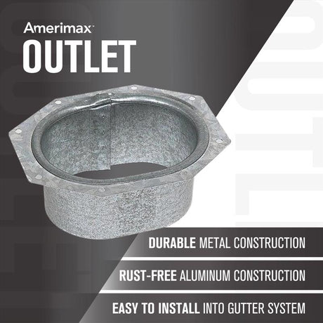 Amerimax 1.5 in. H X 3 in. W X 2 in. L Metallic Aluminum C Downspout Outlet