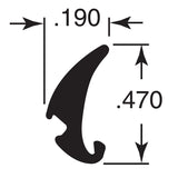 Make-2-Fit P 7777 Glass Glazing Spline, 0.19 in W, 0.47 in Thick, 200 ft L, Vinyl, Gray