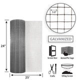 Garden Craft 24 in. H X 25 ft. L Galvanized Steel Hardware Cloth 1/2 in.