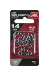 Ace 1/16 in. D X 0.5 in. L Zinc-Plated Steel Screw Eye 10 lb. cap. 14 pk, Pack of 5