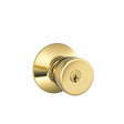 Schlage Bell Bright Brass Entry Lockset 1-3/4 in., Pack of 4