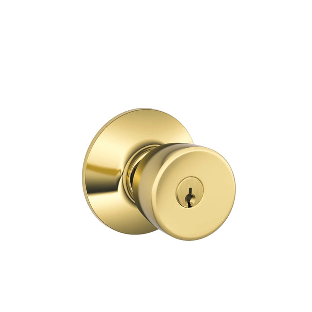 Schlage Bell Bright Brass Entry Lockset 1-3/4 in., Pack of 4