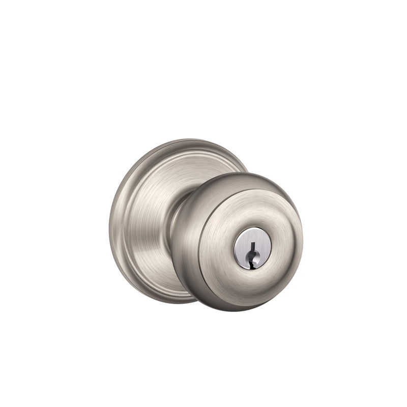 Schlage Georgian Satin Nickel Entry Lockset 1-3/4 in., Pack of 4