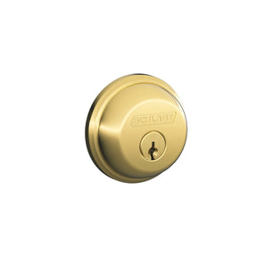 Schlage B-Series Bright Brass Brass Single Cylinder Deadbolt, Pack of 4