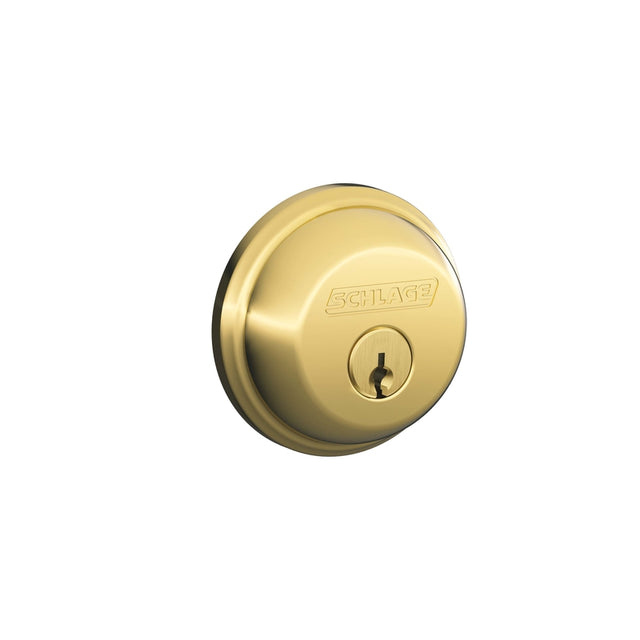Schlage B-Series Bright Brass Brass Single Cylinder Deadbolt, Pack of 4