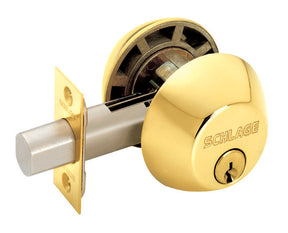 Schlage B-Series Bright Brass Double Cylinder Deadbolt, Pack of 4