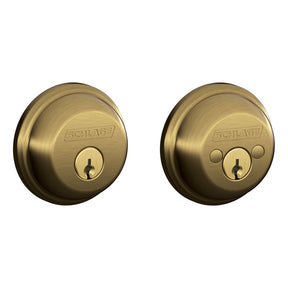 Schlage B-Series Antique Brass Brass Double Cylinder Deadbolt, Pack of 4