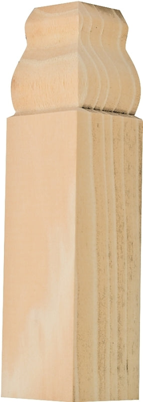 Waddell IBTB52 Trim Block Moulding, 6-1/2 in L, 1-1/8 in W, 1-1/8 in Thick, Pine Wood