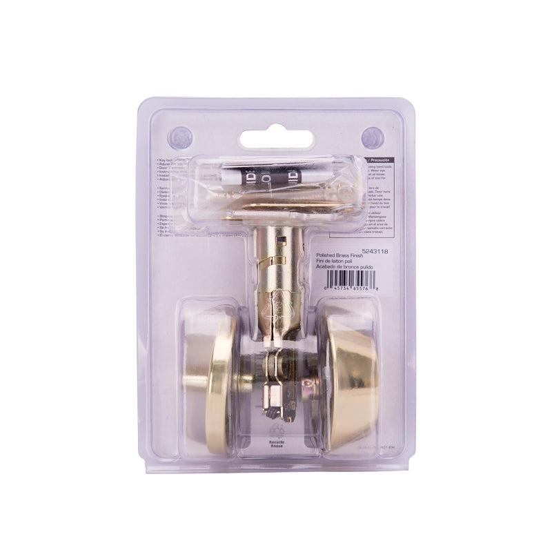 ProSource Signature Series D271-RU5V Deadbolt, 3 Grade, Polished Brass, 2-3/8, 2-3/4 in Backset, KW1 Keyway, Pack of 3