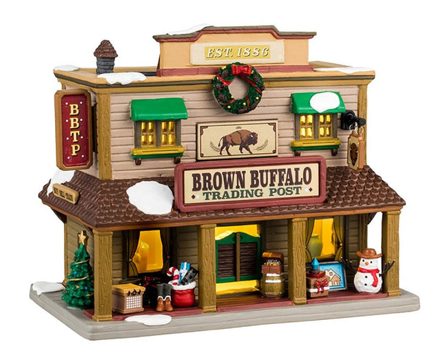 LIC LTD 45230 Brown Buffalo Trading Post, Vail Village, Porcelain, Pack of 4