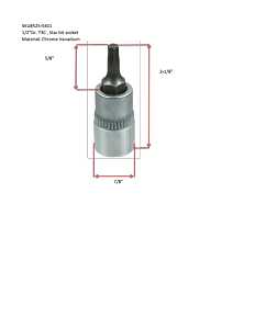Vulcan 3505012114 Fractional Star Bit Socket, T30 Tip, Chrome