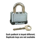 Master Lock 15/16 in. H X 13/16 in. W X 1-1/2 in. L Steel Warded Locking Warded Padlock