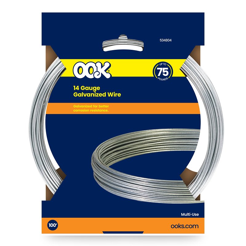 Hillman 50142 Utility Wire, 100 ft L, 14 ga Gauge, Steel, Galvanized, Pack of 8