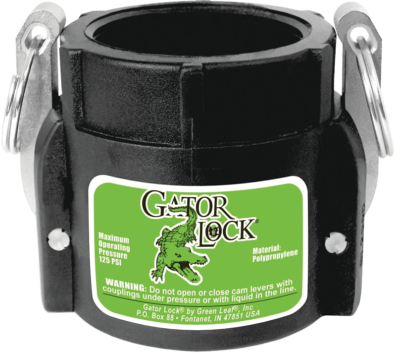 Green Leaf D Series 150D/GLP150DNL Cam Lever Coupling, 1-1/2 in, Female x FNPT, Glass Filled Polypropylene