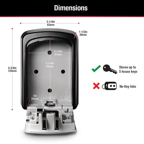 Master Lock 5-7/32 in. H X 1-11/16 in. W X 3-1/4 in. L Steel 4-Digit Combination Lock Box