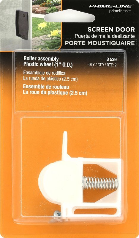 Prime-Line B 529 Roller Assembly, 1 in Dia Roller, 1/4 in W Roller, Polyethylene Roller, Concave Roller, 3/8 in W