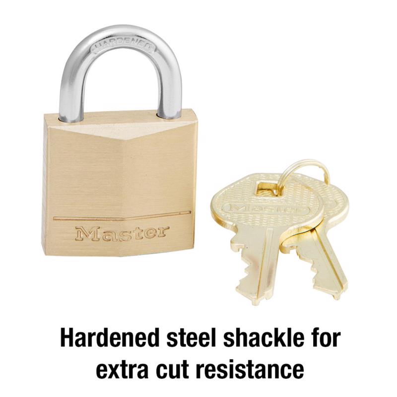 Master Lock 1 in. H X 5/16 in. W X 1-3/16 in. L Brass 4-Pin Cylinder Exterior Padlock