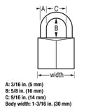 Master Lock 1 in. H X 5/16 in. W X 1-3/16 in. L Brass 4-Pin Cylinder Exterior Padlock