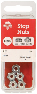 Hillman 10 in. Zinc-Plated Steel USS Nylon Lock Nut 5 pk, Pack of 10