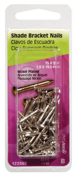 HILLMAN 3/4 in. Bracket Nickel Steel Nail Flat Head, Pack of 6