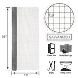 Garden Craft 36 in. H X 10 ft. L Galvanized Steel Hardware Cloth 1/4 in.