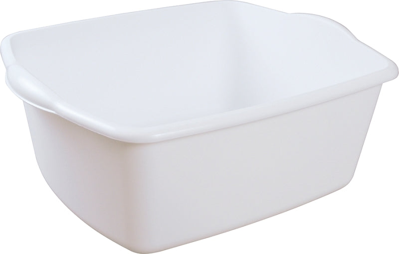 Sterilite 06588012 Dish Pan, 18 qt Volume, 17-1/2 in L, 14-1/4 in W, 7 in H, Plastic, White, Pack of 6