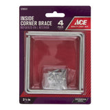 Ace 3-1/2 in. H X 4.75 in. W X 3-1/2 in. D Steel Inside L Corner Brace