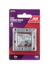 Ace 2 in. H X 2.75 in. W X 2 in. D Zinc Flat Corner Brace, Pack of 10