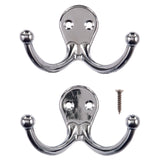 Ace 1-3/4 in. L Chrome Silver Metal Small Double Garment Hook 2 pk, Pack of 5