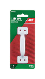 Ace 4 in. L Painted White Steel Universal Sash Lift Handle 1 pk, Pack of 5
