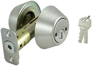 ProSource D262-RU5V Deadbolt, 3 Grade, Stainless Steel, 2-3/8 to 2-3/4 in Backset, KW1 Keyway, Pack of 3