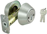 ProSource D262-RU5V Deadbolt, 3 Grade, Stainless Steel, 2-3/8 to 2-3/4 in Backset, KW1 Keyway, Pack of 3