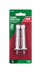 Ace 3 in. W Metal White Spring Door Stop Mounts to door and wall 0 in., Pack of 5