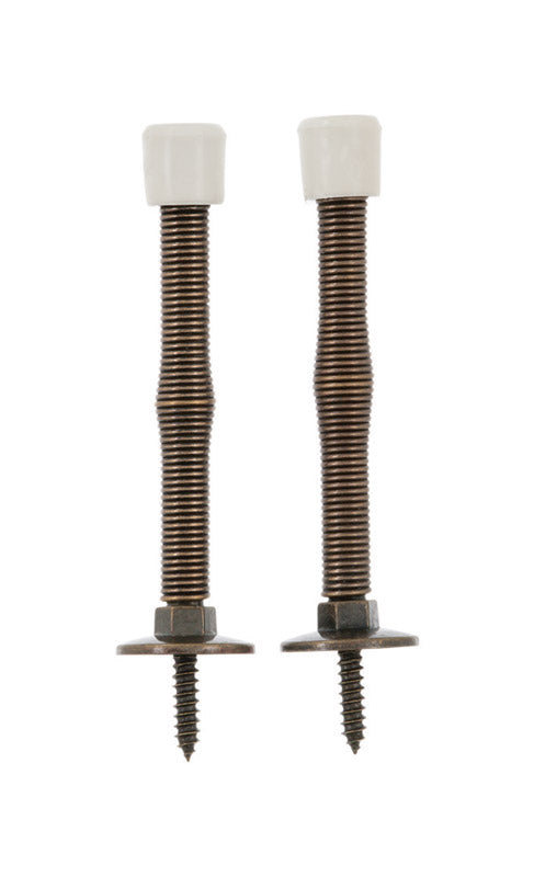 Ace 3 in. W Metal Antique Gold Spring Door Stop Mounts to door and wall 0 in., Pack of 5