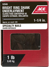 Ace 3D 1-1/4 in. Underlayment Bright Steel Nail Round Head 1 lb