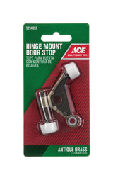 Ace 2-5/8 in. W Metal Antique Gold Hinge Pin Door Stop Mounts to door and wall 0 in., Pack of 5