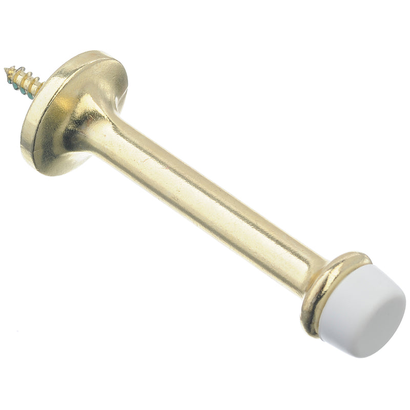 Ace 3 in. W Metal Bright Gold Rigid Door Stop Mounts to door and wall 1/8 in., Pack of 5