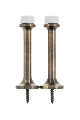 Ace Metal Antique Brass Gold Rigid Door Stop Mounts to door and wall 1/8 in., Pack of 5
